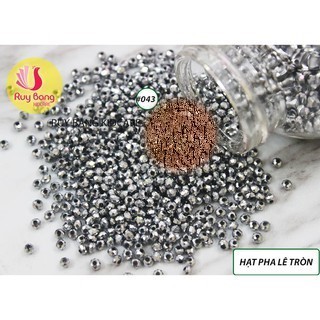 Hạt pha lê tròn 2mm tổng trắng, xám ( set 5 dây) dung đính kết váy áo, phụ kiện may mặc