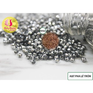 Hạt pha lê tròn 2mm tổng trắng, xám ( set 5 dây) dung đính kết váy áo, phụ kiện may mặc