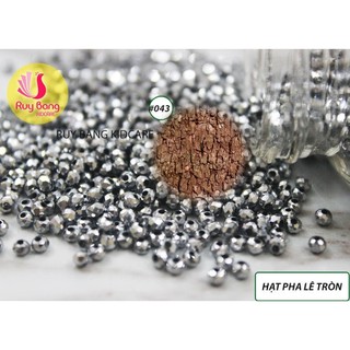 Hạt pha lê tròn 2mm tổng trắng, xám ( set 5 dây) dung đính kết váy áo, phụ kiện may mặc