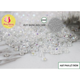 Hạt pha lê tròn 2mm tổng trắng, xám ( set 5 dây) dung đính kết váy áo, phụ kiện may mặc