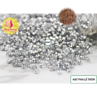 Hạt pha lê tròn 2mm tổng trắng, xám ( set 5 dây) dung đính kết váy áo, phụ kiện may mặc