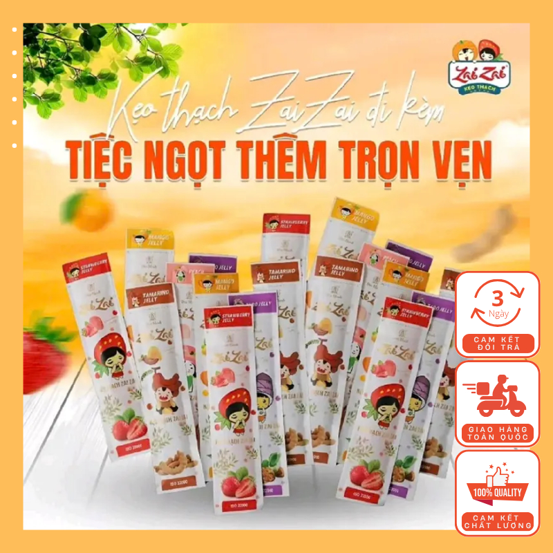 Thùng 5kg Kẹo thạch Zai Zai Đức Hạnh - Mix Vị Trái Cây