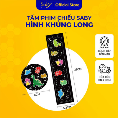 Tấm phim chiếu Saby hình khủng long, phim chiếu cho đèn ngủ chiếu sao Saby Dreamz và Saby Stories