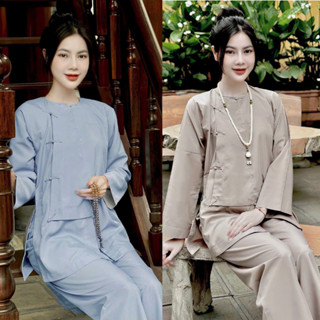 Đồ Lam Đi Chùa - Quần Áo Đi Lễ Chùa Bộ Vạt Hò Cao Cấp Vải Dày Dặn Mềm Mịn , Thoáng Mát