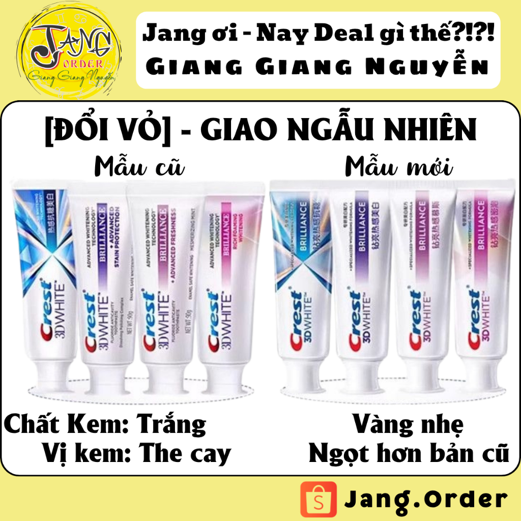 [ĐỔI VỎ NGẪU NHIÊN] Kem Đánh Răng Crest 3D White Brilliance