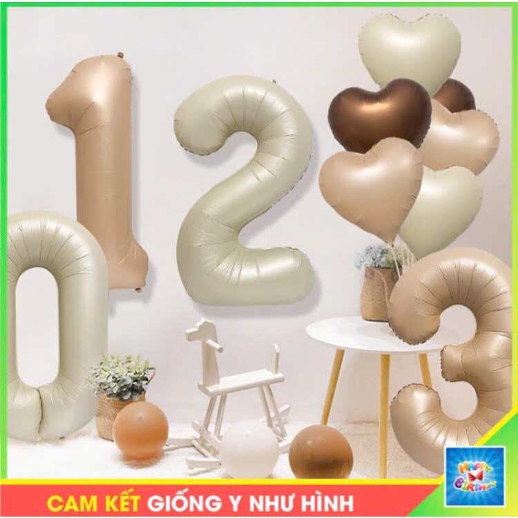 [Tặng Kèm Ống Hút Thổi] Bóng số tuổi sinh nhật, size 32" 80cm, bóng tim sao happy birthday trang trí sinh nhật