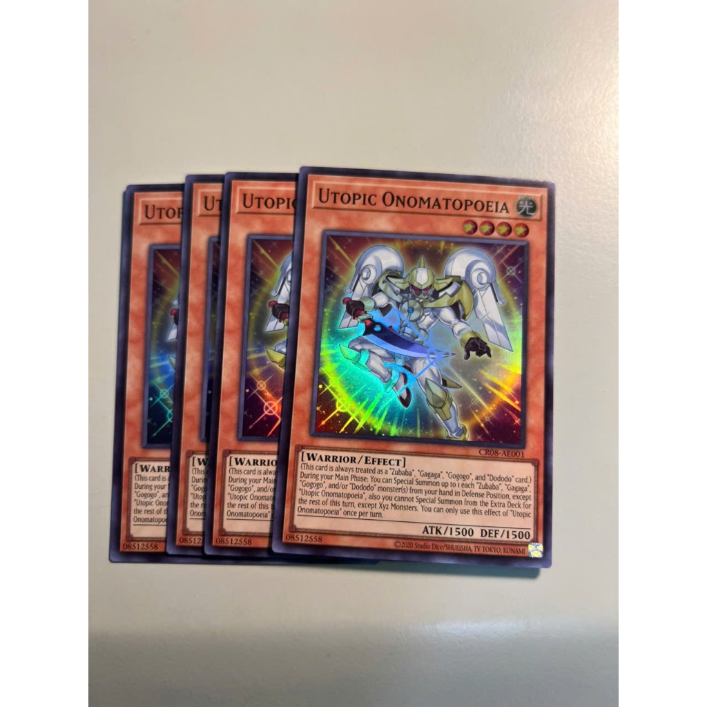 Thẻ bài yugioh chính hãng CR08-AE001 Utopic Onomatopoeia (SR)