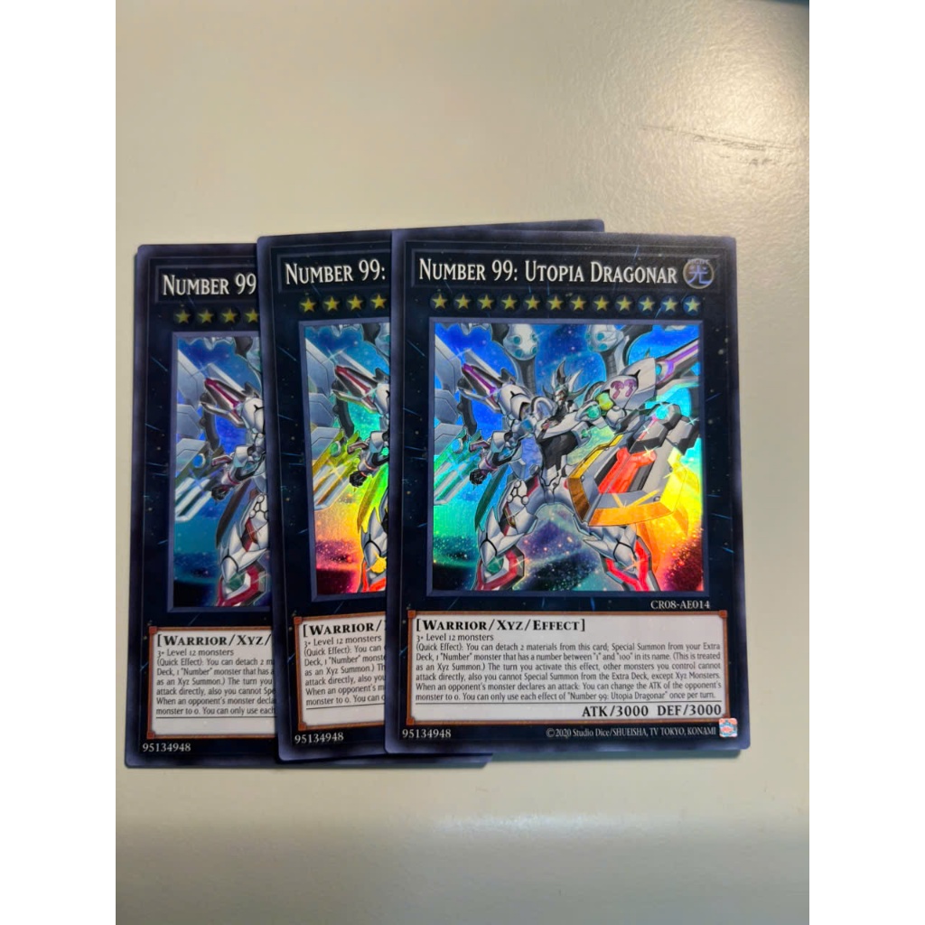 Thẻ bài yugioh chính hãng CR08-AE014 Number 99: Utopia Dragonar (SR)