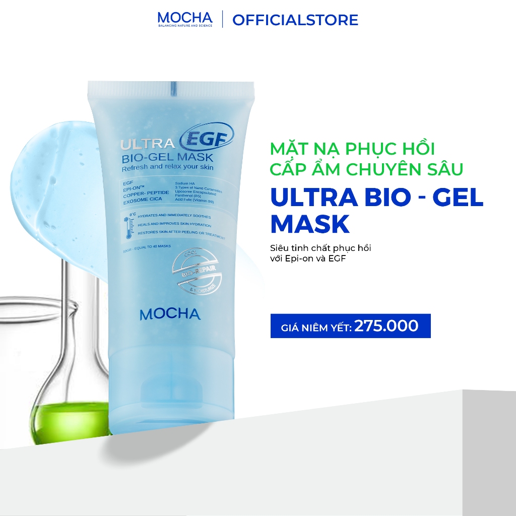 Mặt Nạ Gel Lạnh Siêu Phục Hồi  MOCHA Ultra Bio - Gel Mask , Làm Dịu Và Cấp Ẩm Chuyên Sâu Cho Da 50G