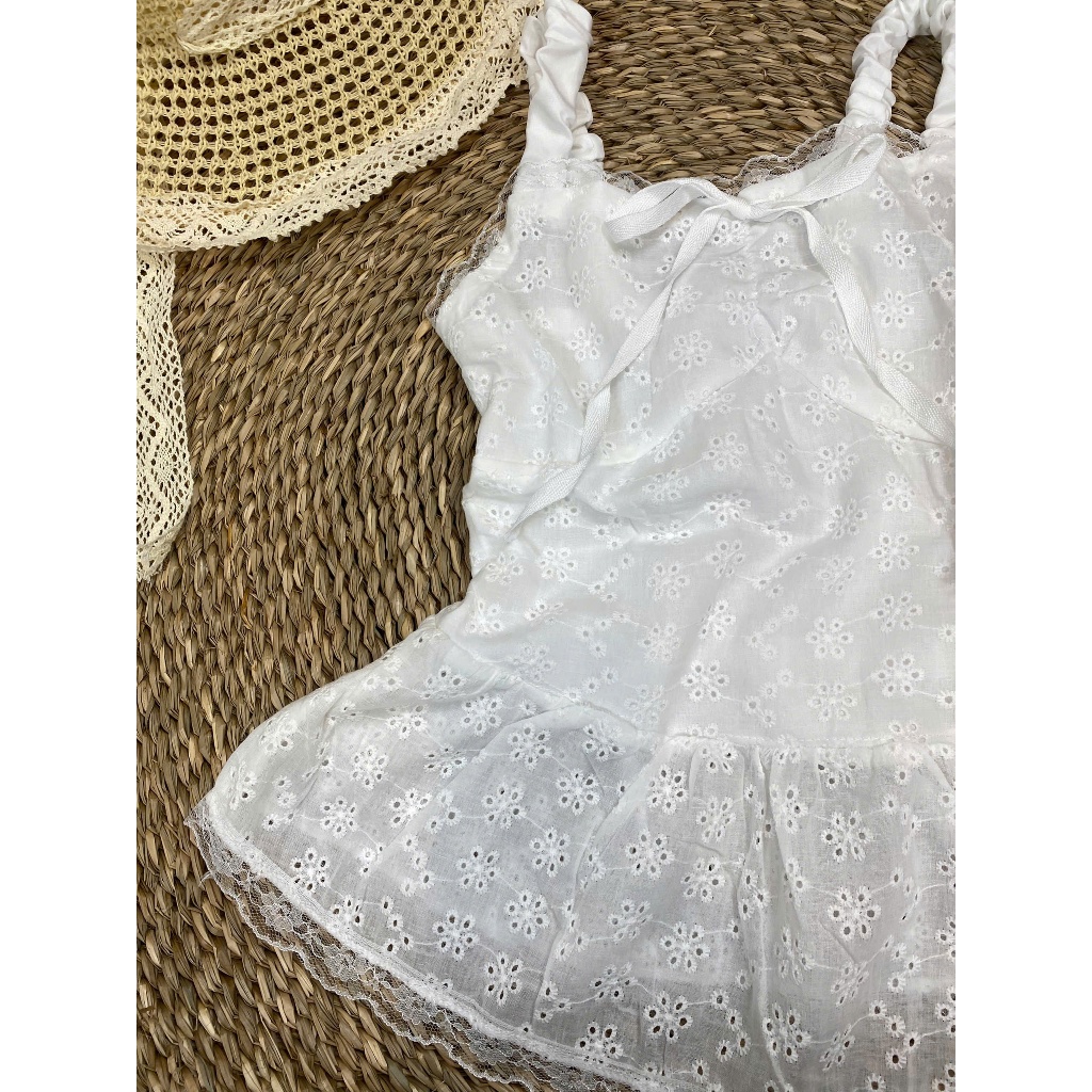 (ẢNH THẬT) Áo hai dây Yummy  phối ren bèo vintage tiểu thư, Áo croptop nữ trẻ trung A76 | BigBuy360 - bigbuy360.vn