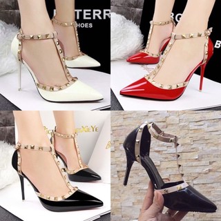 Giày cao gót 9 cm phối đinh bít gót size 34 đến size 40