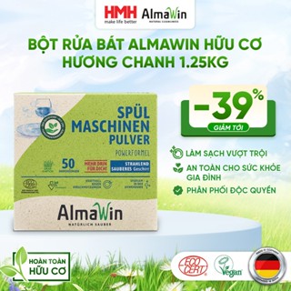  Bột Rửa Bát Almawin Hữu Cơ Hương Chanh  dùng cho máy rửa bát không mùi an toàn cho gia đình 