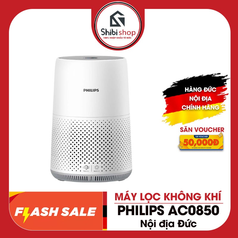 Máy lọc không khí PHILIPS AC0850, nội địa Đức, nhỏ gọn, tự động điều chỉnh tốc độ lọc