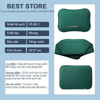 Túi Chườm Nóng Sưởi Ấm + Xỏ Tay + Đai Bụng Bản 2024  HZ008 - Sơi Nhung Itali Giữ Ấm Lên Đến 8h- Sạc Chông Cháy Nổ