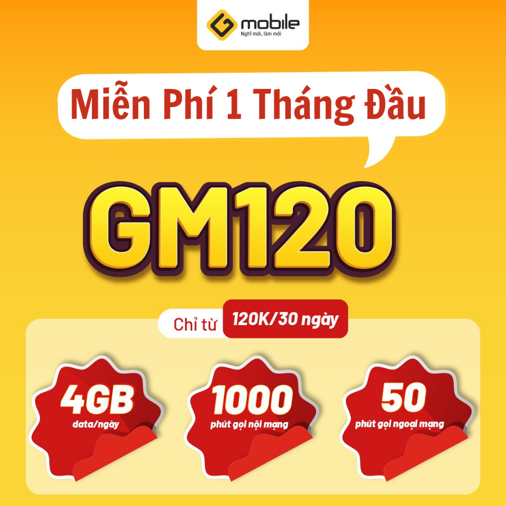 SIM 4G G MOBILE DATA TỐC ĐỘ CAO - LÊN MẠNG THẢ GA, CHƠI GAME THỎA THÍCH NGHE GỌI FREE
