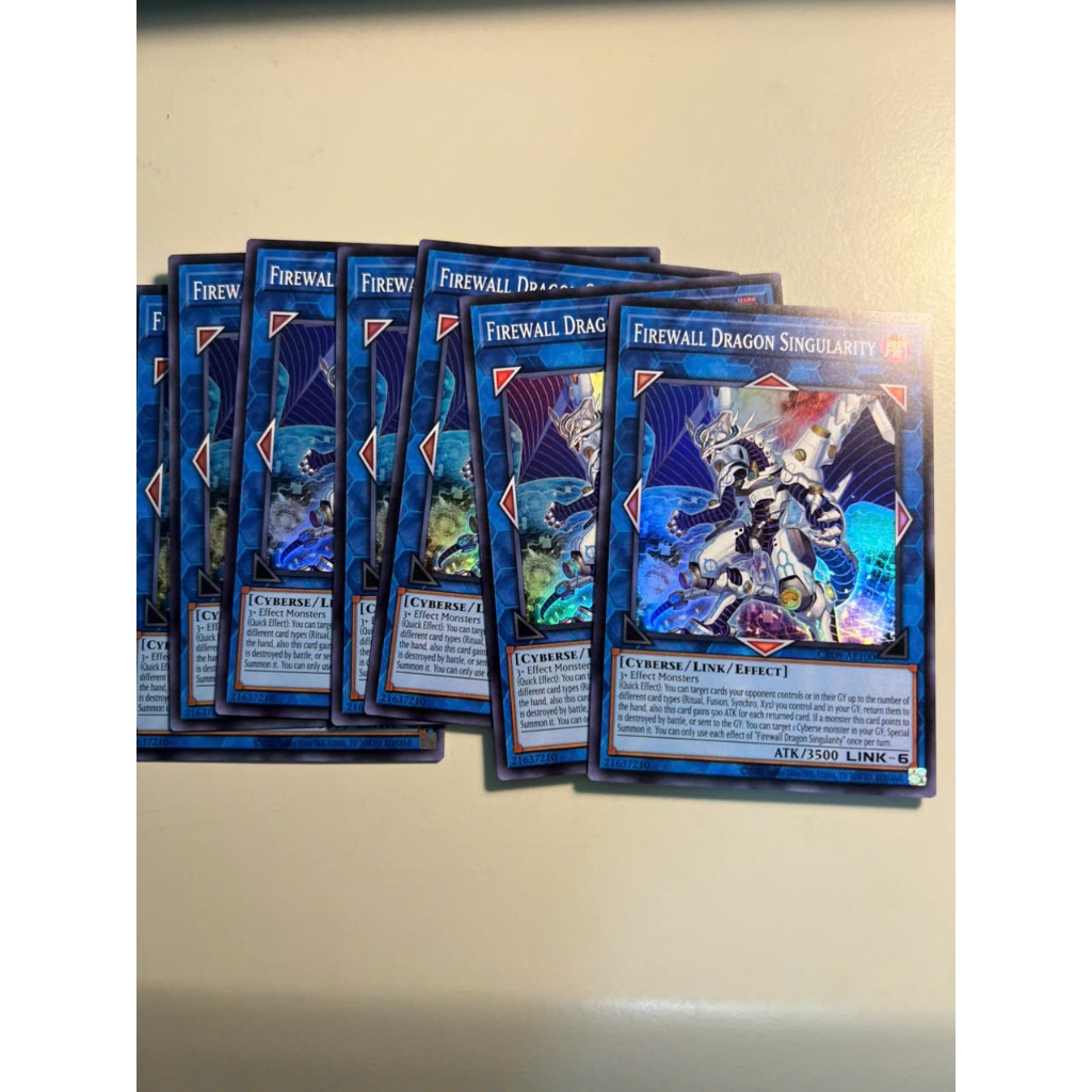 Thẻ bài yugioh chính hãng CR08-AE100 Firewall Dragon Singularity (SR)