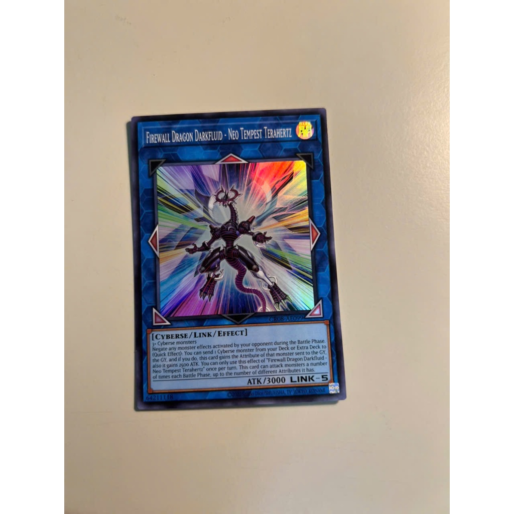 Thẻ bài yugioh chính hãng CR08-AE099 Firewall Dragon Darkfluid - Neo Tempest Terahertz (SR)