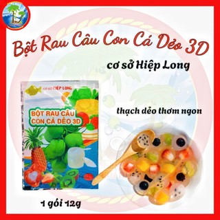 GÓI 12G BỘT RAU CÂU CON CÁ DẺO 3D HIỆP LONG