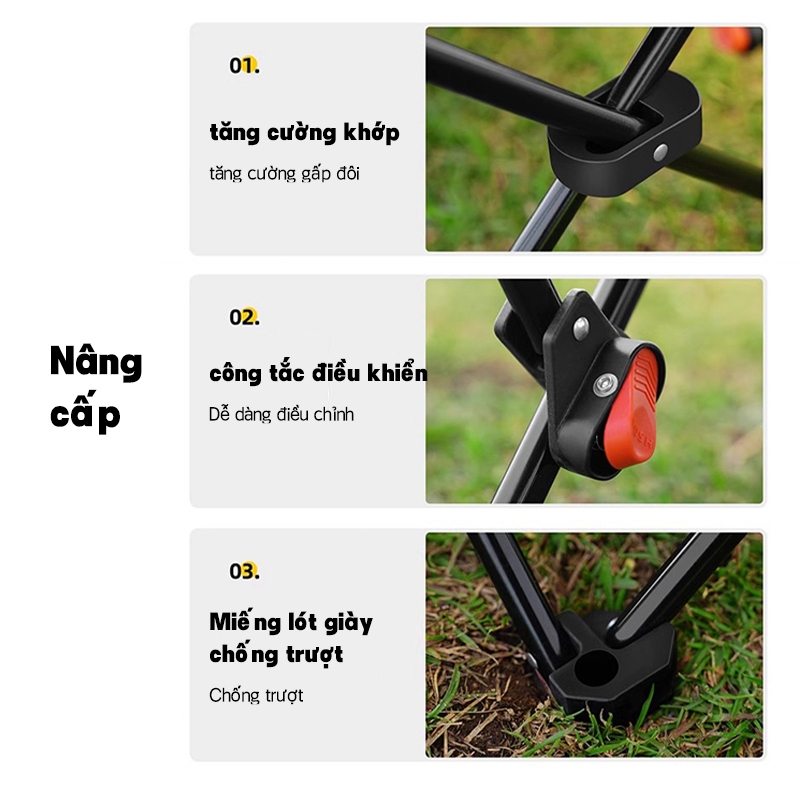 Ghế ngả lưng thư giãn gấp gọn Có 3 Nấc Tựa Lưng Thoải Mái, Ghế Có Gác Chân Du Lịch Thư Giãn | BigBuy360 - bigbuy360.vn