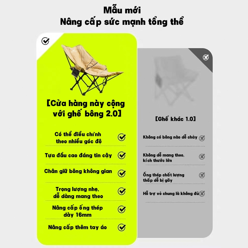 Ghế ngả lưng thư giãn gấp gọn Có 3 Nấc Tựa Lưng Thoải Mái, Ghế Có Gác Chân Du Lịch Thư Giãn | BigBuy360 - bigbuy360.vn