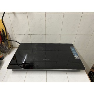 Bếp Từ Đôi SUNHOUSE SHB5999MAX New , kính bo viền nhôm SHBDI08PLUS
