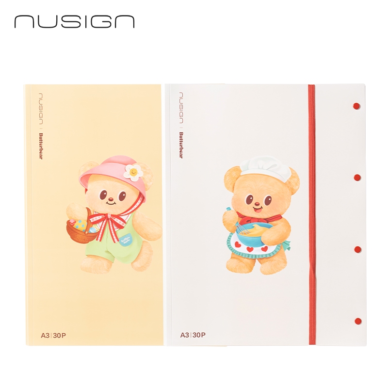 File Lá A3 BUTTERBEAR x DELI File Đựng Tài Liệu Đựng Siêu Âm Dạng Gập 30 40 lá Dễ Thương Tiện Dụng