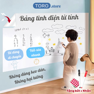 [HÀNG LOẠI 1] Bảng Trắng Dán Tường TORO Không Dùng Keo, Bảng Học Tập, Họp Văn Phòng, Không Hại Tường,Dễ Di Chuyển