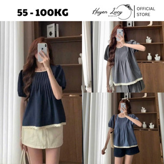 ÁO BABYDOLL CỔ REN LY NGỰC chất kaki phẩy ba màu basic nhẹ nhàng thanh lịch cá tính đi chơi đi học hot trend Huyền Lucy