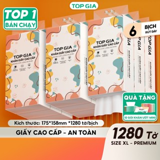 [TẶNG 10 GÓI MINI] Khăn giấy rút treo tường đa sắc thùng 6 bịch tặng 1 bịch khăn ướt mini 10 gói