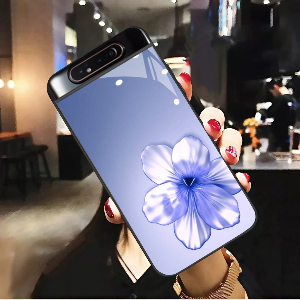 Ốp Lưng cho SAMSUNG A80 Mặt lưng cường Lực Họa Tiết