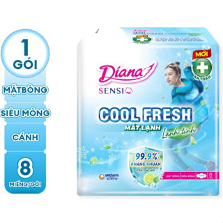 [LOẠI 8 MIẾNG] Băng vệ sinh Diana Sensi Cool Fresh siêu mỏng cánh 23cm (8 miếng)