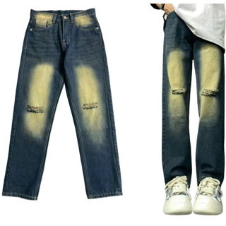  Quần Jean Nam Baggy Form Suông Ống Suông Wash Rách Phong Cách Màu Rêu Bạc Nhiều Mẫu Mới Được Kiểm Hàng 