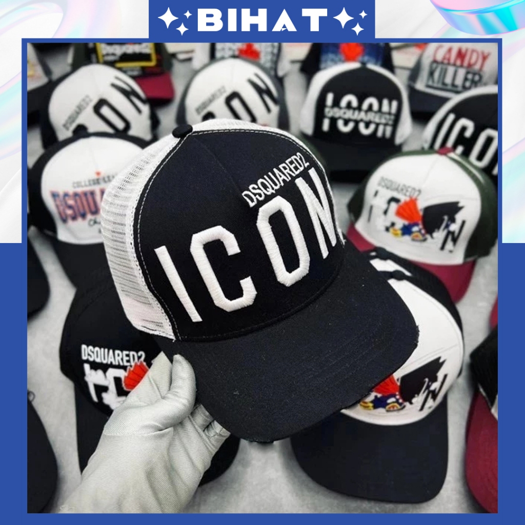 Mũ Lưỡi Trai DSQUARED2 Khoá Nút Thời Trang Nam Nữ, nón kết kaki phối lưới Dsquared2 thoáng mát MU530