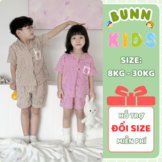 Bộ pijama cho bé TOHEE vải đũi xốp mềm mại, thoáng mát - Đồ ngủ cho bé gái, bé trai TH24A133