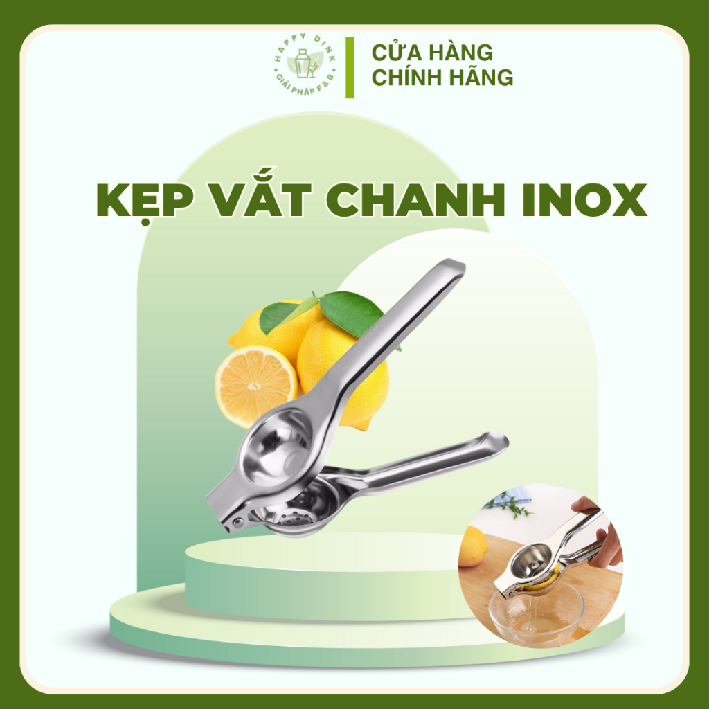 Dụng cụ vắt chanh, kẹp vắt chanh inox, không han gỉ, vắt kiệt nước
