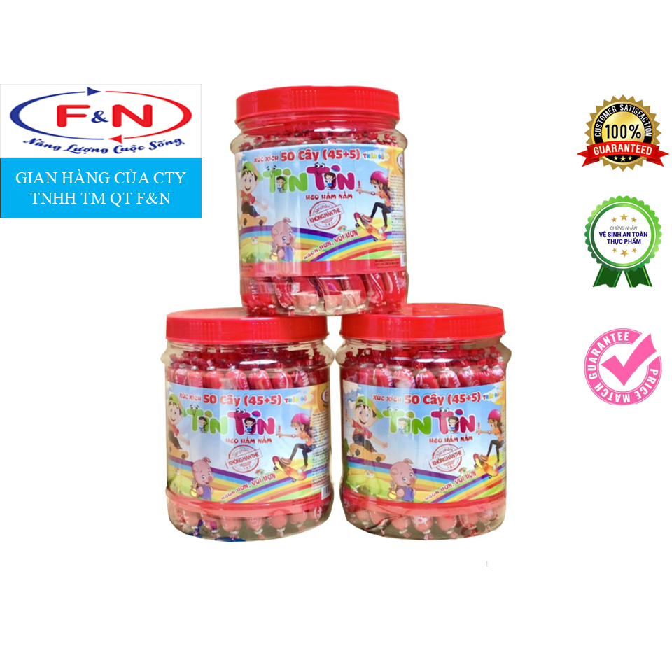 Xúc Xích Heo Tin Tin Hầm Nấm Hủ 18g x 50cây