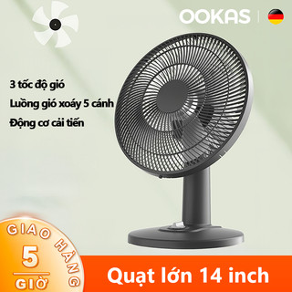  OOKAS Quạt cây 5 cánh xa quay 120 độ-Quạt điện - quạt bàn - Quạt đứng lỡ -hoạt động êm á 