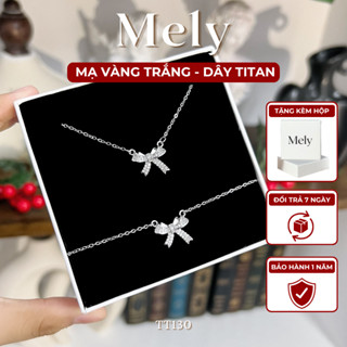 Dây chuyền Vòng tay nơ đính đá sợi mảnh kiểu dáng đơn giản tinh tế - Mely 1548