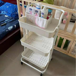 Kệ 3 tầng, kệ nhựa ba tầng bỉm sữa có bánh xe nhập khẩu