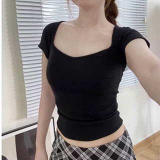 XẢ HÀNG - Áo nữ cổ vuông cúp ngực chất thun ôm dáng hack eo A245