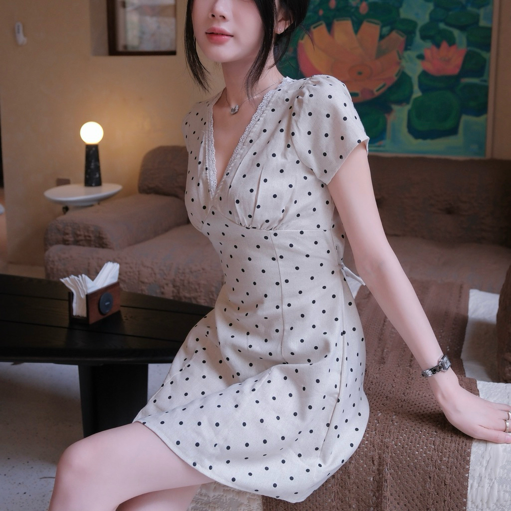 Collection Chấm Bi, Baby Doll, Áo Tay Ngắn, Áo Ba Lỗ , Váy Chữ A polka dot top | BigBuy360 - bigbuy360.vn