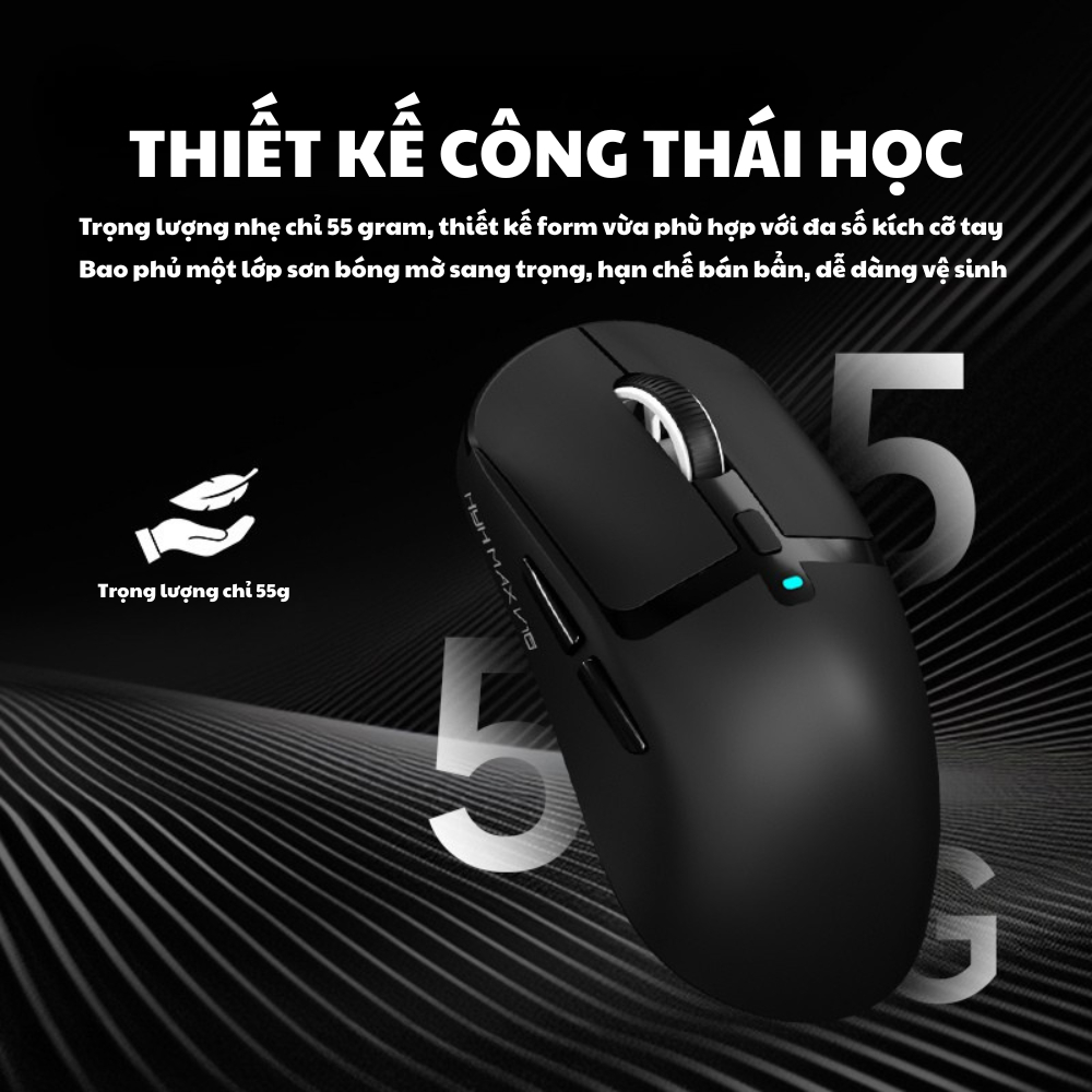 Chuột gaming không dây ATAS V16 - 3 mode - Pin 500mAh - Có app - DPI 22 000 - Chip PAW3311 | BigBuy360 - bigbuy360.vn