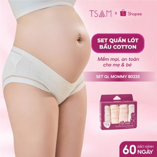 Combo 4 quần lót bầu TSAM cạp chéo cotton mềm mát, co giãn, kháng khuẩn 7A QL Mommy B0225