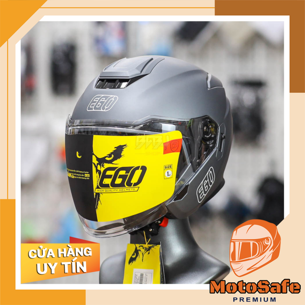 Mũ 3/4 2 Kính EGO E42 Xám Titanium Nhám Chuẩn DOT Kiểu Dáng Đẹp