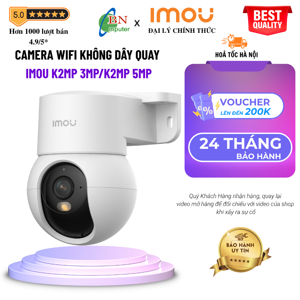 Camera wifi IPC-K2MP 3MP/5MP IMOU, đàm thoại 2 chiều, cảnh báo chuyển động, Ranger MINI chính hãng