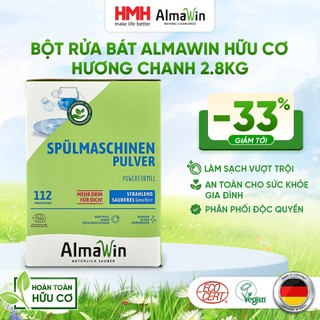  Bột Rửa Bát Almawin Hữu Cơ Hương Chanh 2.8Kg dùng cho máy rửa bát không mùi an toàn cho gia đình 