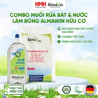  Combo Muối Rửa Bát 2kg + Nước Làm Bóng 500ml Almawin Dùng Cho Máy Rửa Chén Máy Rửa Bát 