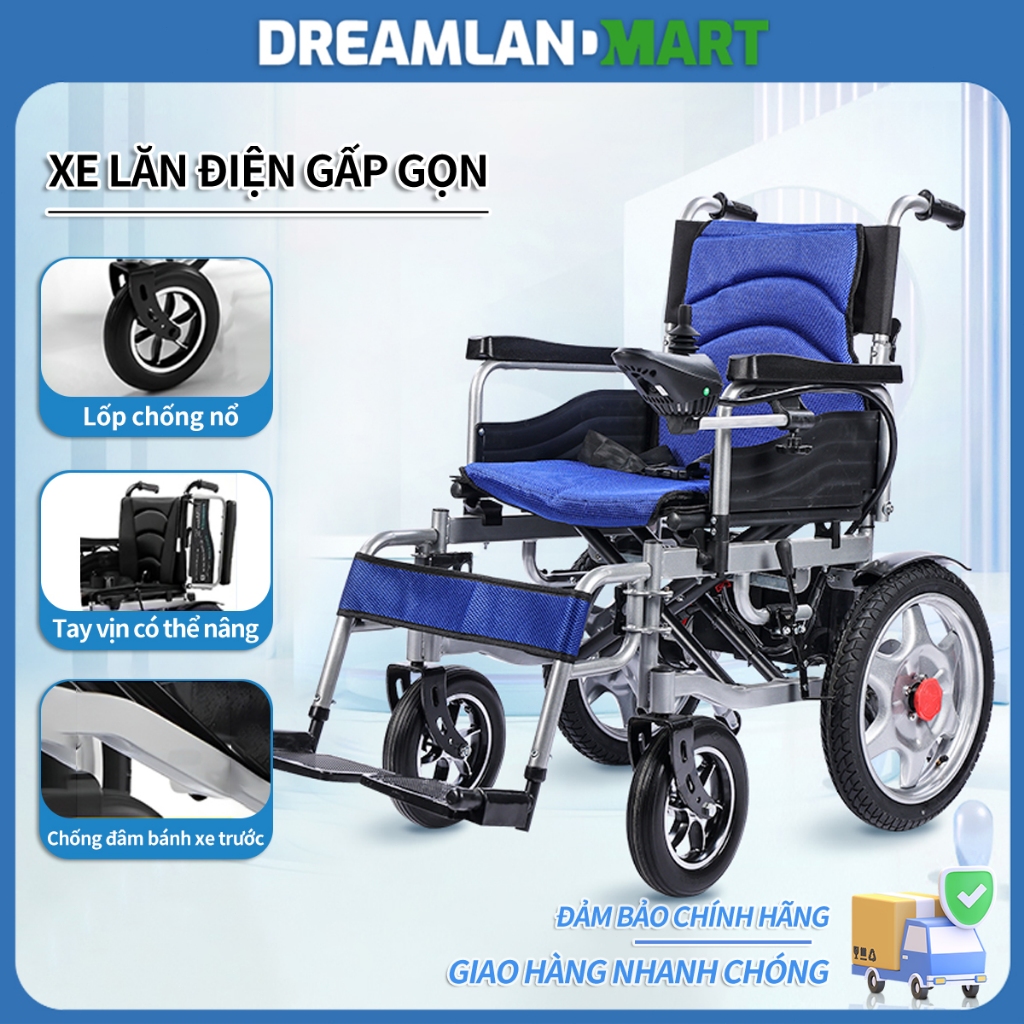  Xe lăn điện cao cấp xe lăn cho người già người khuyết tật đa năng gấp gọn Bình 20Ah  có thể gấp gọn  