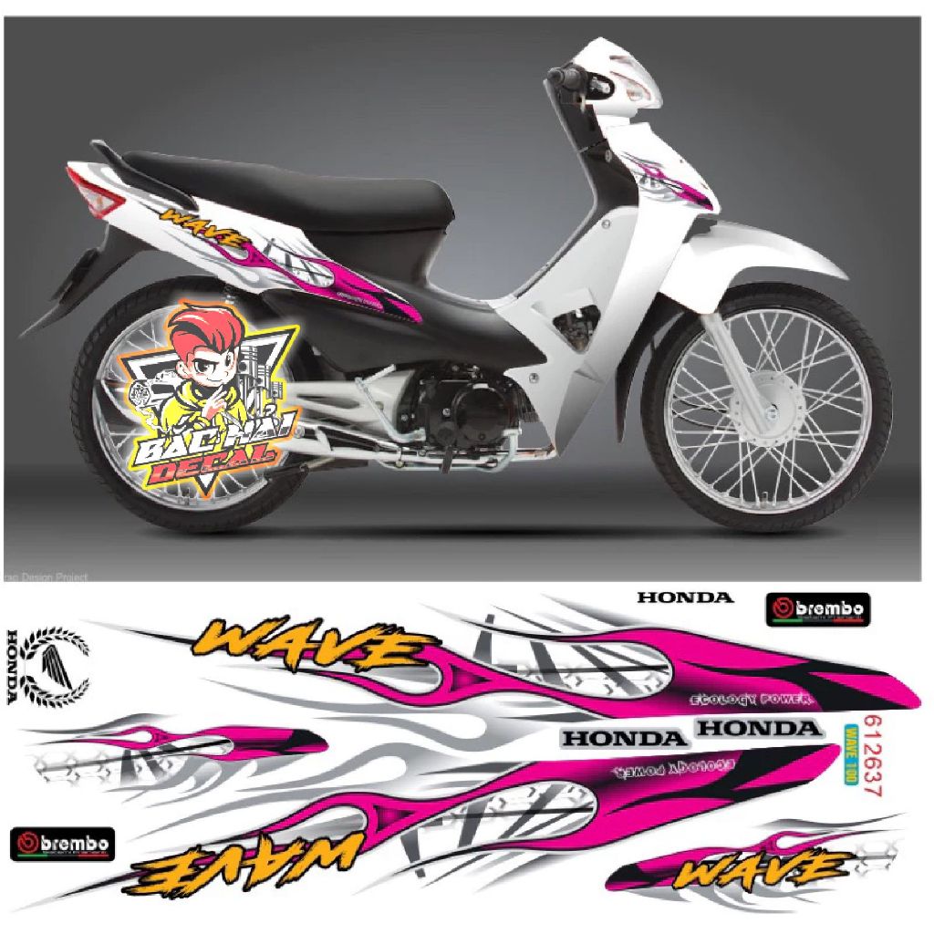 Tem WAVE 110 tem rời mẫu zin  mới tem 3 lớp decal cao cấp