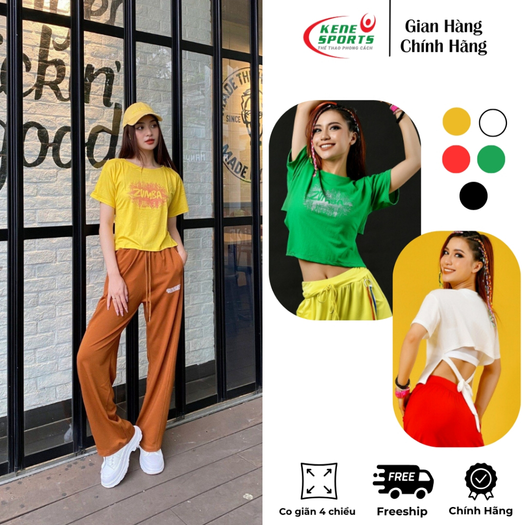 Áo Croptop thời trang thể thao vải cotton co dãn, thấm hút tốt - Tie-Back croptop Kene Sports